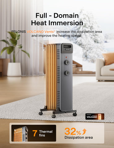 Pelonis heater delivering full-room warmth for a large living area