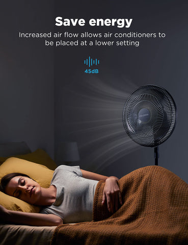 Pelonis 90-degree oscillation widens room air circulation