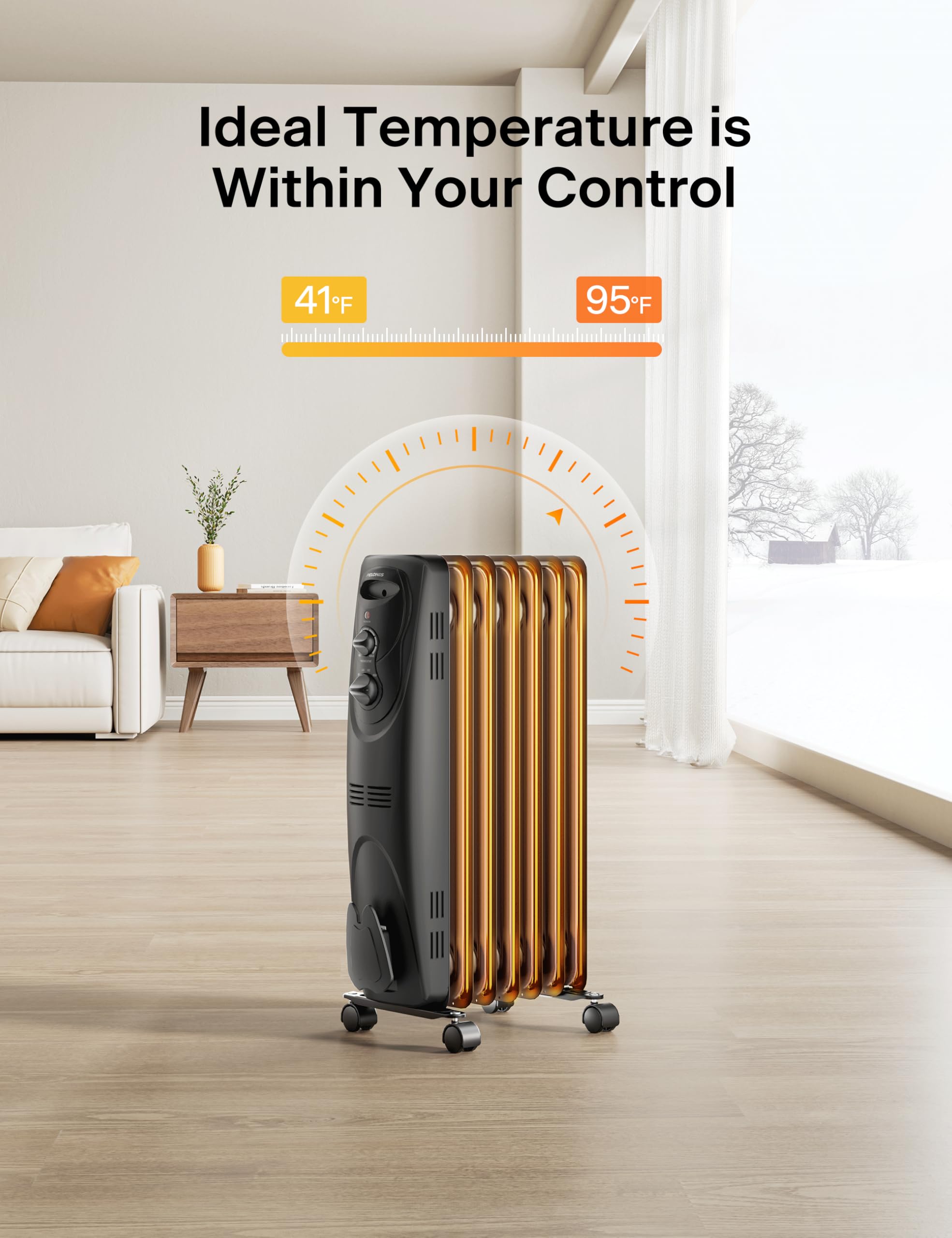 PELONIS PHO15A2AGW quiet operation emphasizes near-silent heating