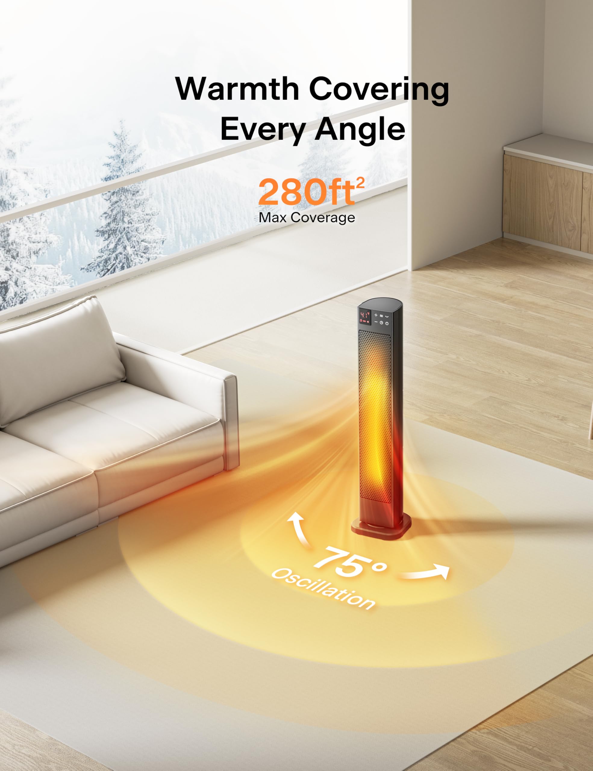 Rapid heating of the Pelonis unit, delivering warmth in seconds.