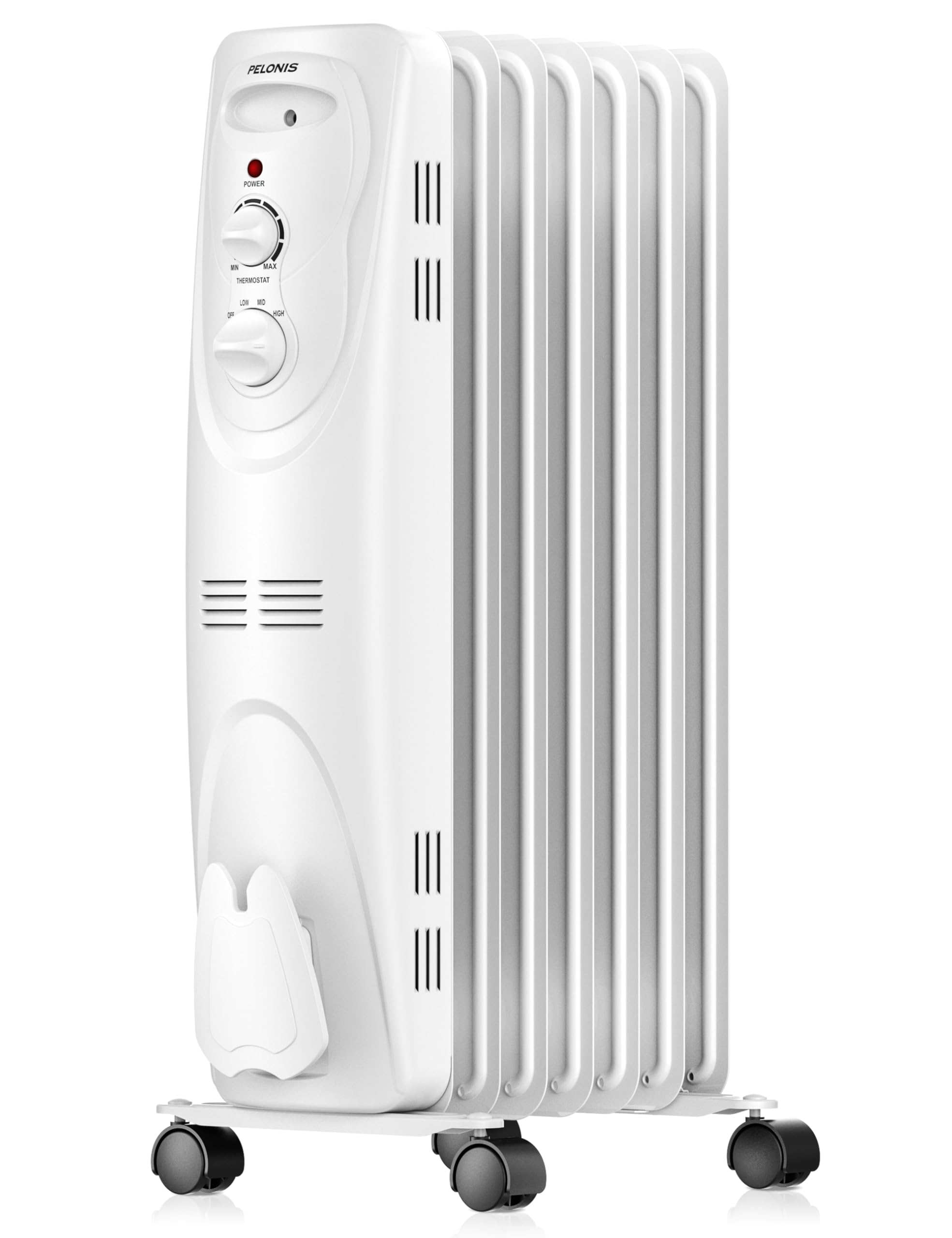 Pelonis radiator heater large space front view delivering steady warmth for large rooms