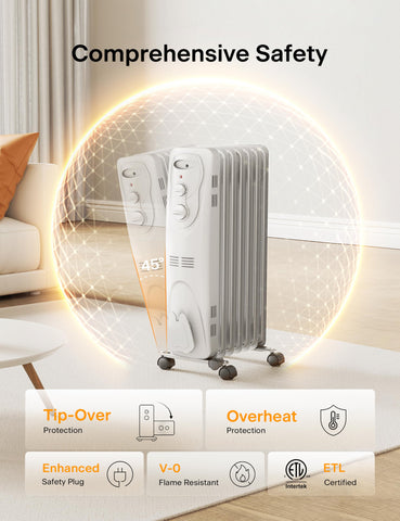 Pelonis heater with wheels and handle for easy room-to-room use