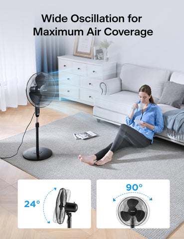 PELONIS tilt-head directs airflow exactly where needed