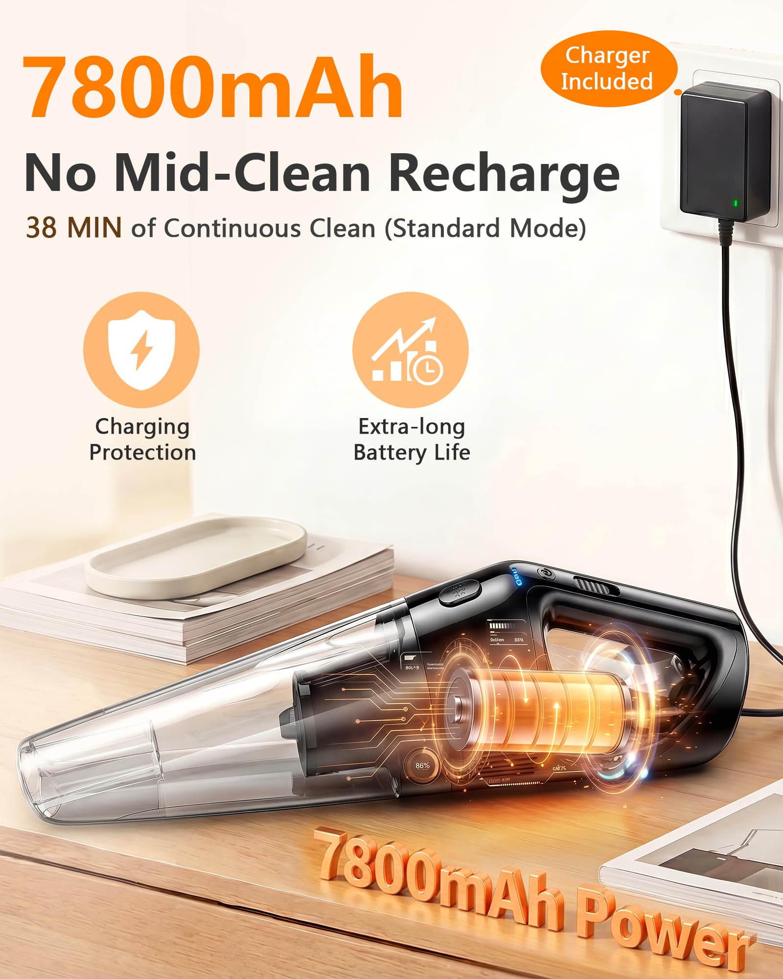 Pemacom LED light reveals hidden dust under furniture and in dark corners.