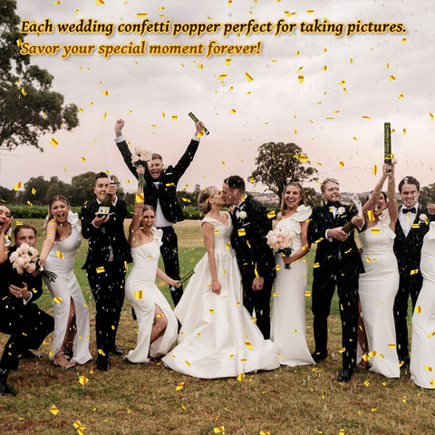 Pemui wedding confetti cannon gold 12in adds magical moments to ceremonies.