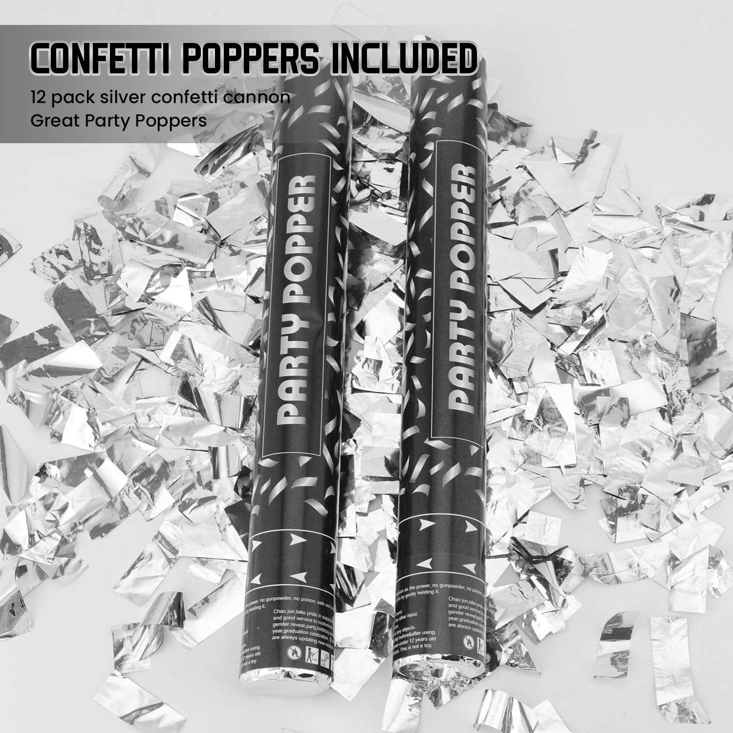 PEMUISE confetti cannon twist-to-pop action for vivid bursts.