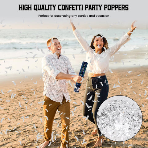 PEMUISE indoor/outdoor friendly confetti cannons for versatile parties.