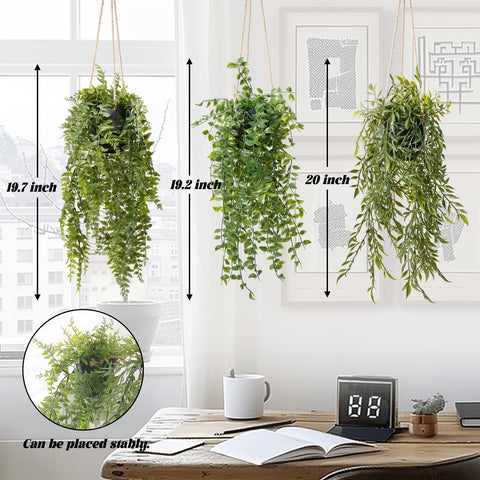 PENGYEE 20-inch hanging plants for indoor spaces, vivid greenery without upkeep.