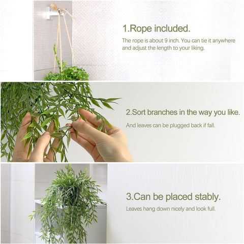 PENGYEE durable plastic foliage that stays bright; great for bathrooms, bedrooms, kitchens.