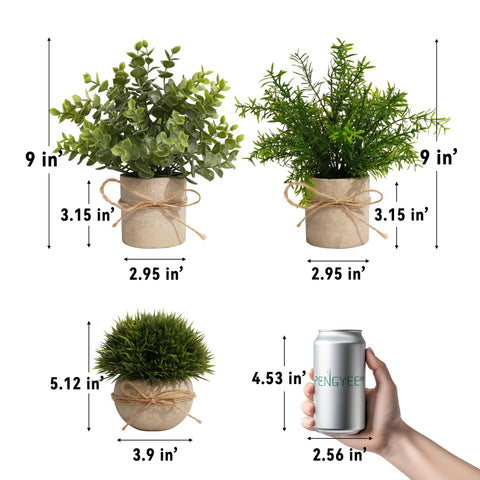 PENGYEE mini artificial rosemary plant for compact kitchen or shelf decor