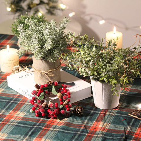 PENGYEE five-inch tall plant in white pulp pot elevates shelf styling with greenery.