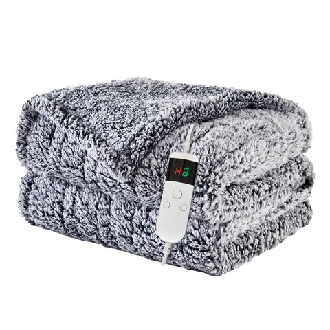 Pengzhu Technology heated blanket soft-sherpa close-up for ultra-soft warmth