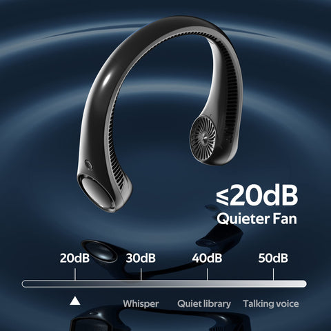 Penkou 4000mAh battery neck fan with USB recharge enables long lasting cooling