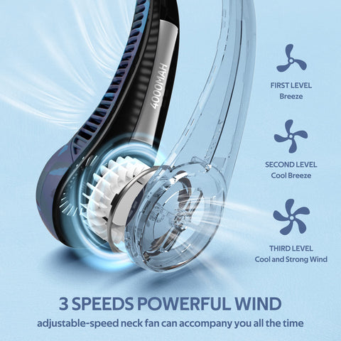 Penkou bladeless wearable fan runs quietly for focused use anywhere