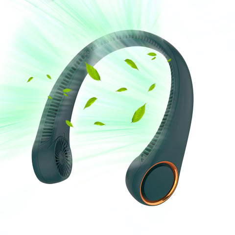 Penkou portable neck fan 360-degree cooling in action.