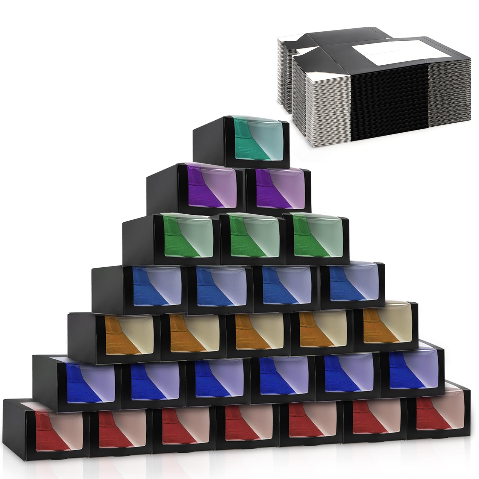 Peohud black hat box with window for clear display and easy storage.