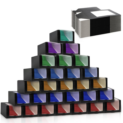 Peohud black hat box with window for clear display and easy storage.