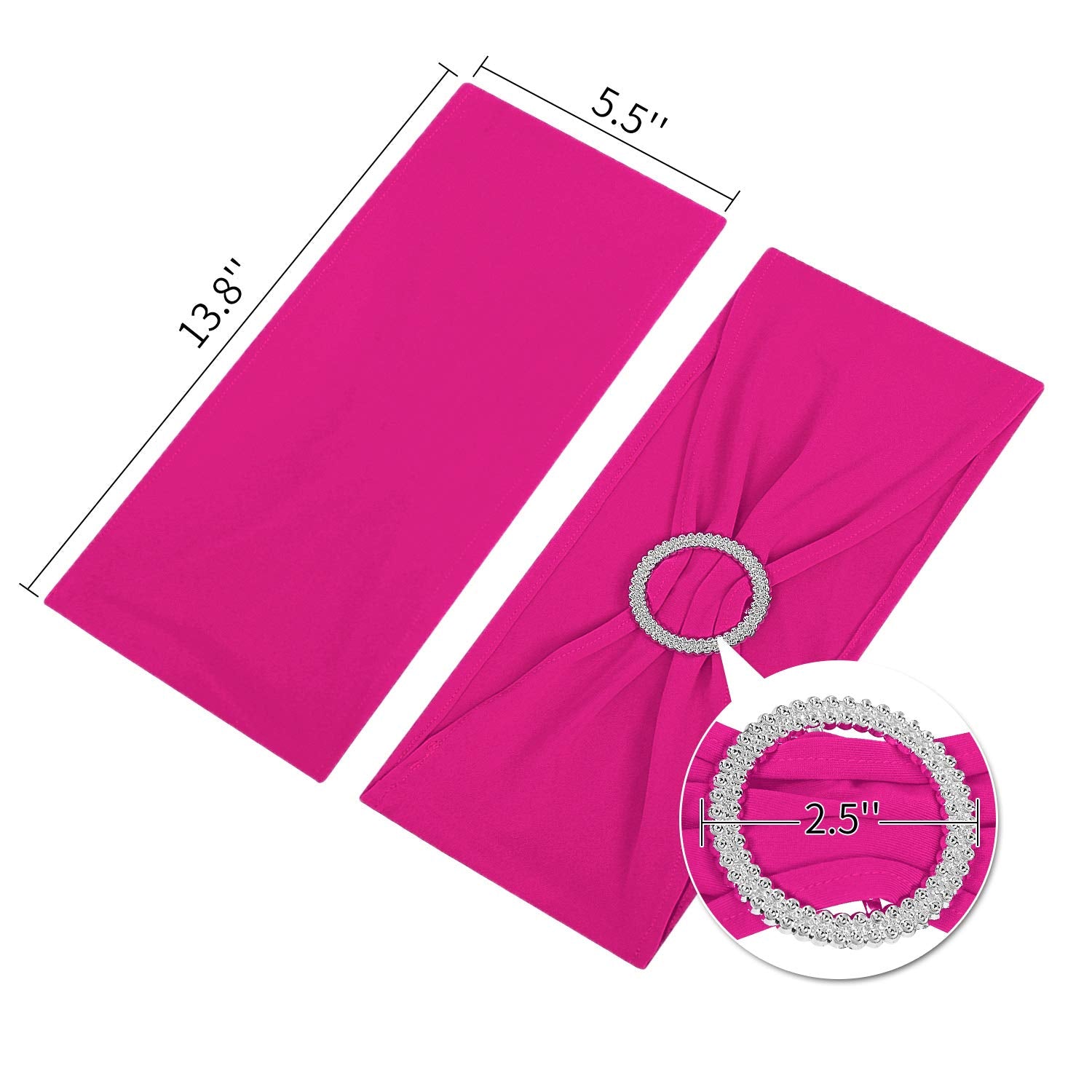 Peomeise easy-installation sash fits standard chairs for fast decorating.