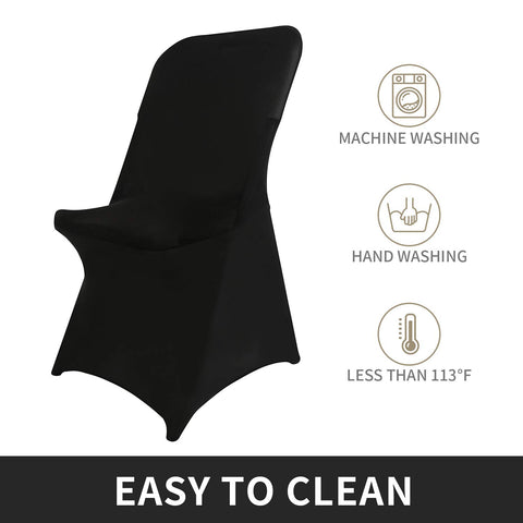 Peomeise black chair cover over folding chair for banquet decor