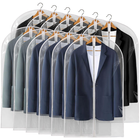 Perber 40-Inch All Clear Garment Bags pack shows clear visibility for quick outfit selection.