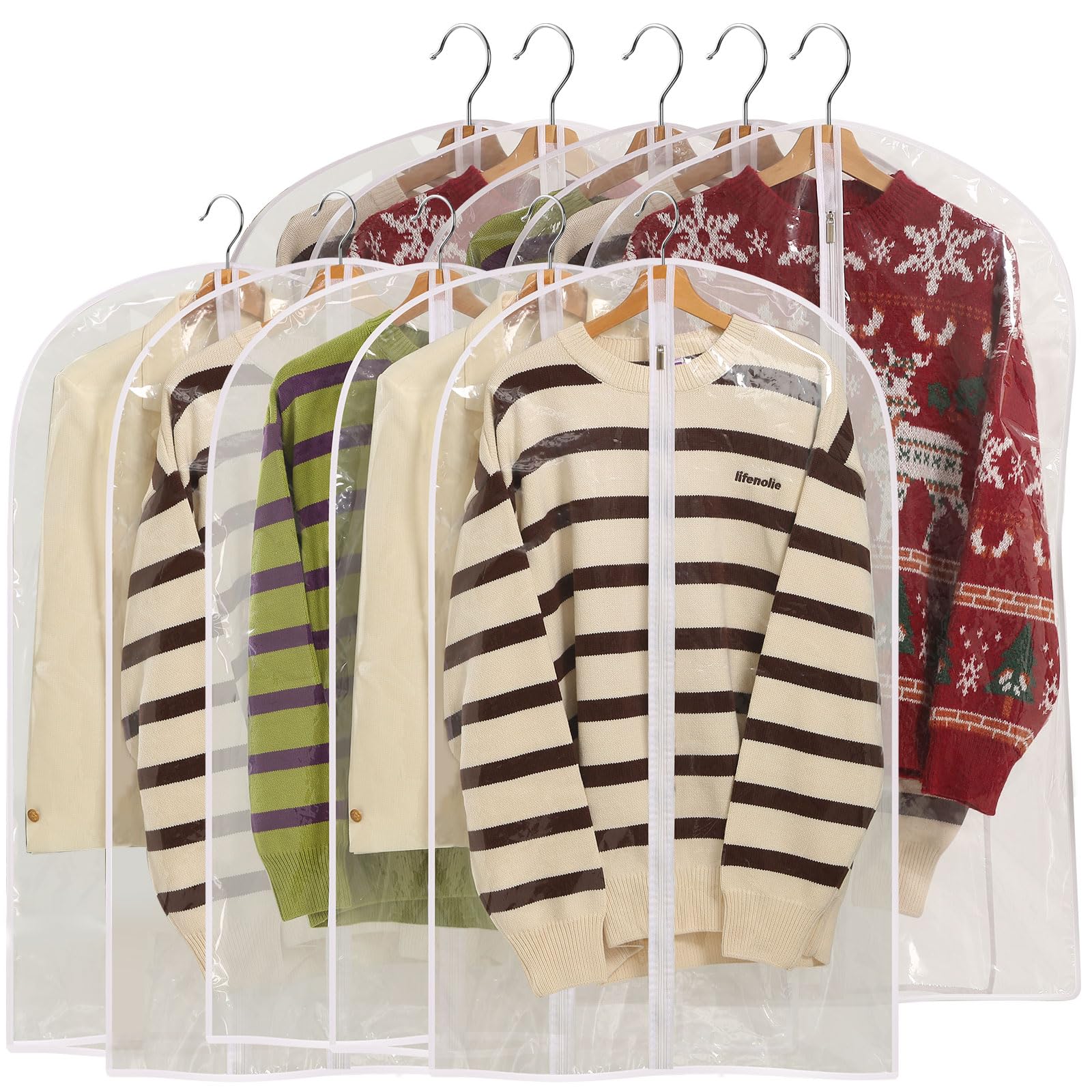 Perber All Clear garment bag with 40-inch length showing contents at a glance.
