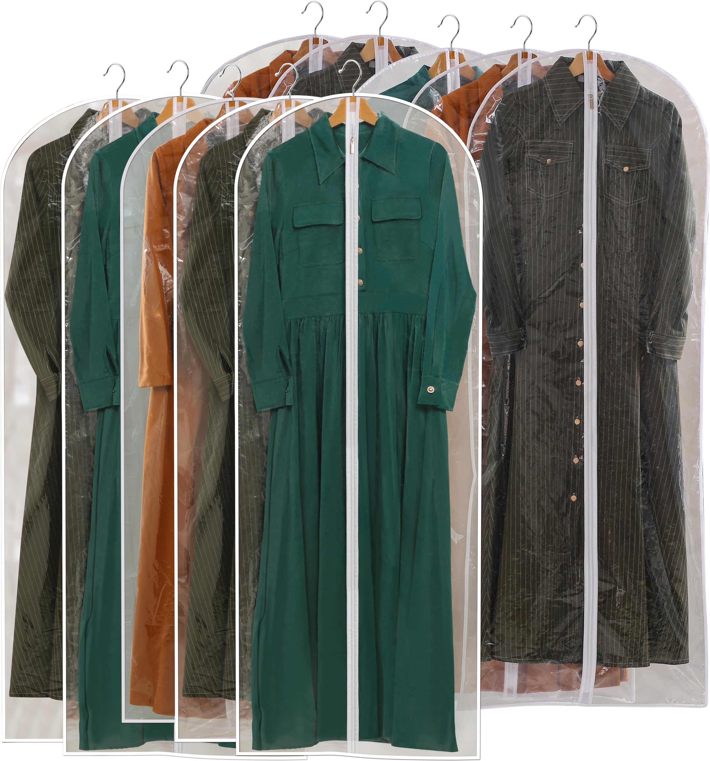 Perber All Clear garment bag 60inch dress offers clear visibility for quick gown selection.