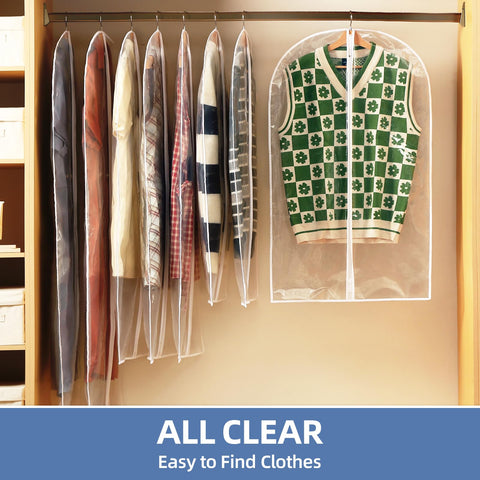 Perber clear garment bags let you see clothes at a glance