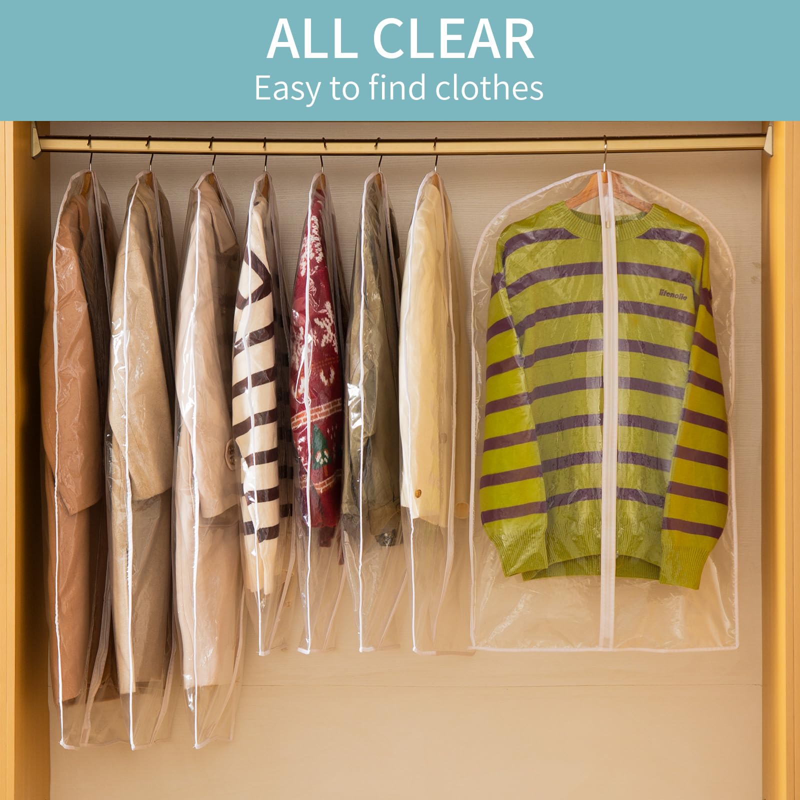 Perber dustproof cover shields coats from dust, damp, and pet hair.