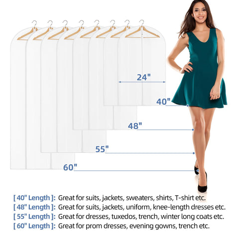 Perber long garment bag ideal for dresses, coats, and uniforms