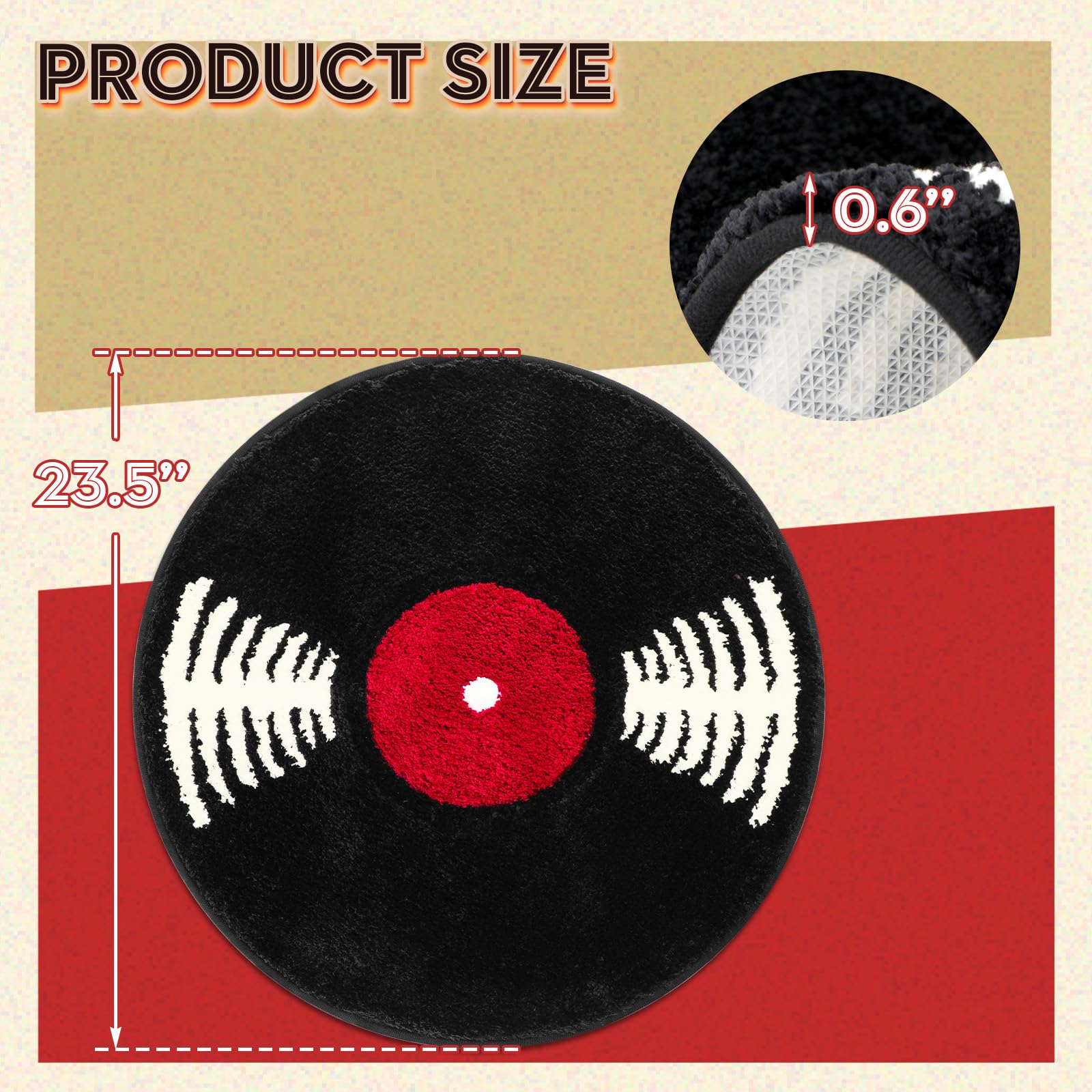 Percozzi microfiber absorbent round rug keeps floors dry after showers.