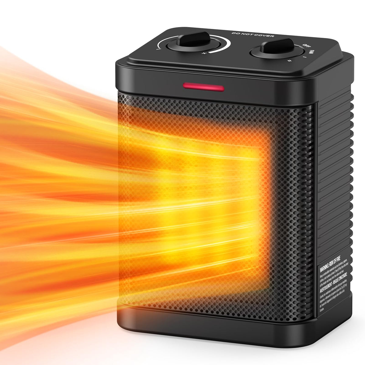 Pereysi 1500W small space heater shown from side for compact room warmth