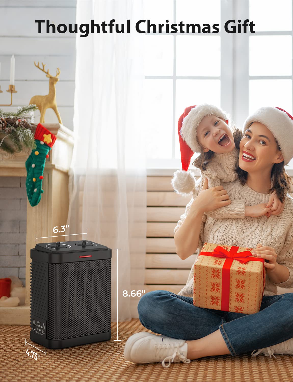 Pereysi heater with tip-over and overheat safety features