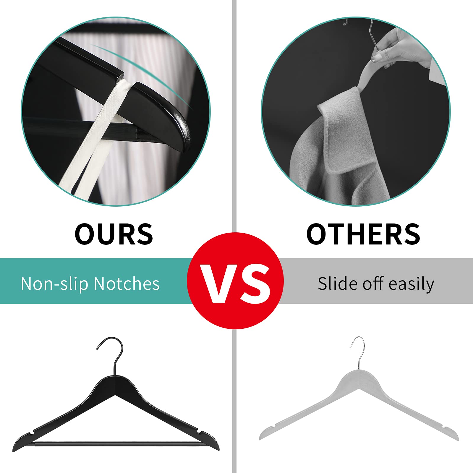 Perfecasa all-black hangers add sleek, high-end closet style