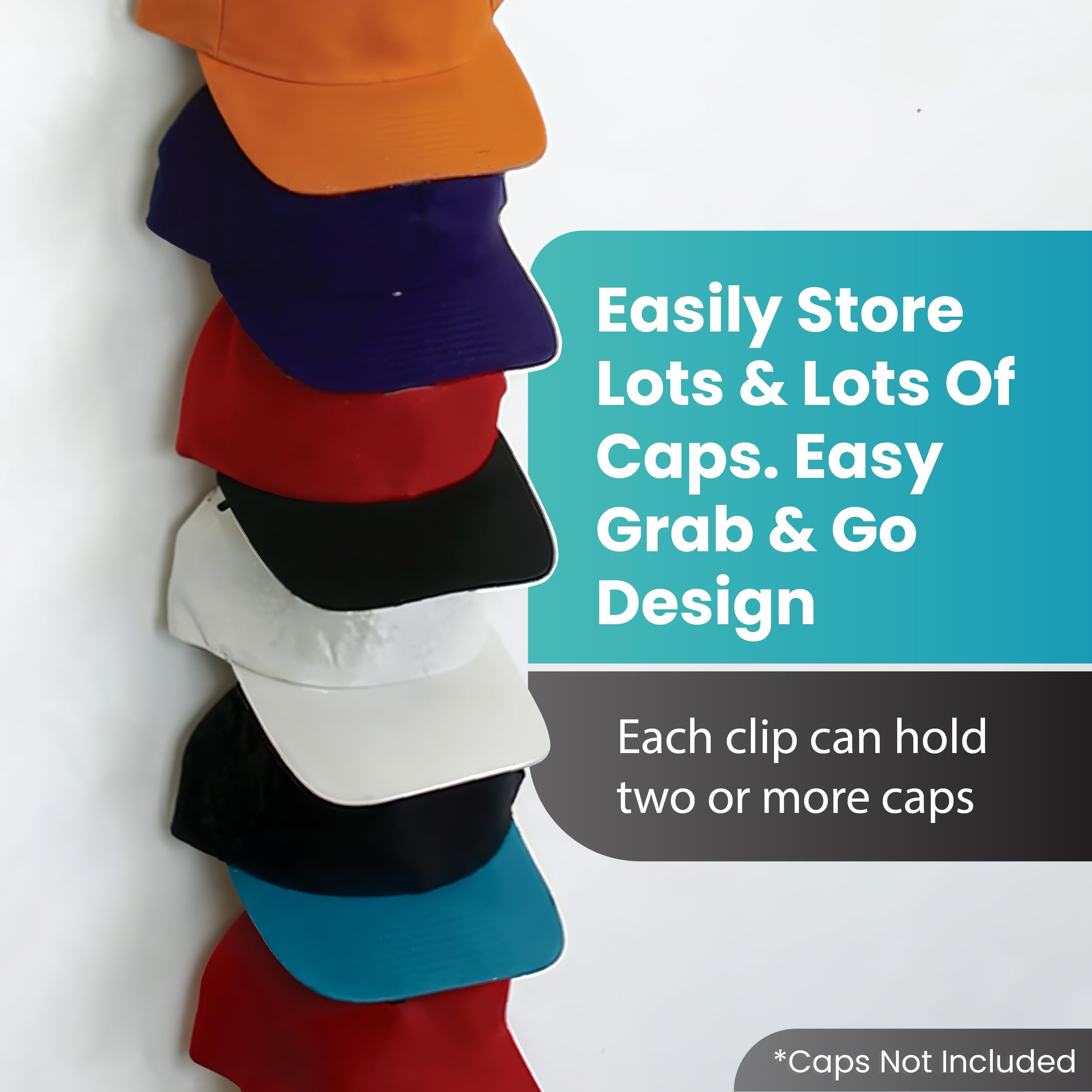 Perfect Curve Cap Rack System 36 wall-mount display in a closet.