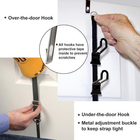 Easy over-the-door and under-the-door hook installation with CapRack