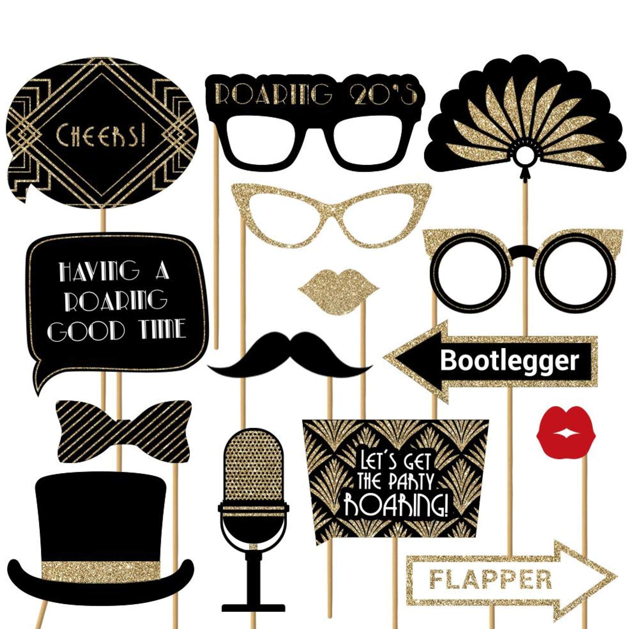 Perfect Occasion roaring 20s prop set boxed, ready for party use.