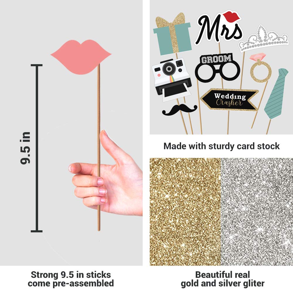 Perfect Occasion teal glitter sign adds chic sparkle to photos.