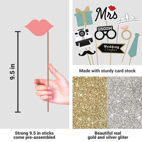 Perfect Occasion teal glitter sign adds chic sparkle to photos.
