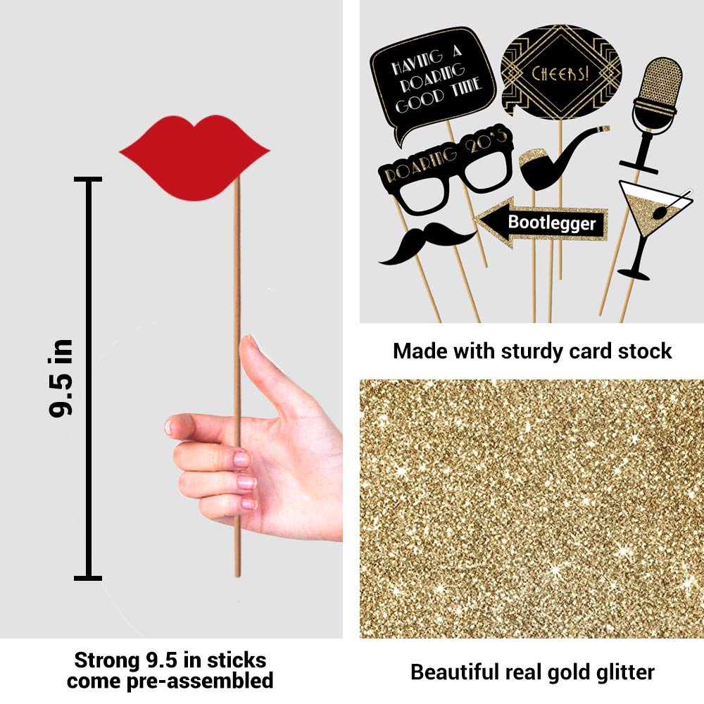 Perfect Occasion thick cardstock prop sticks closeup for sturdy all-night use.