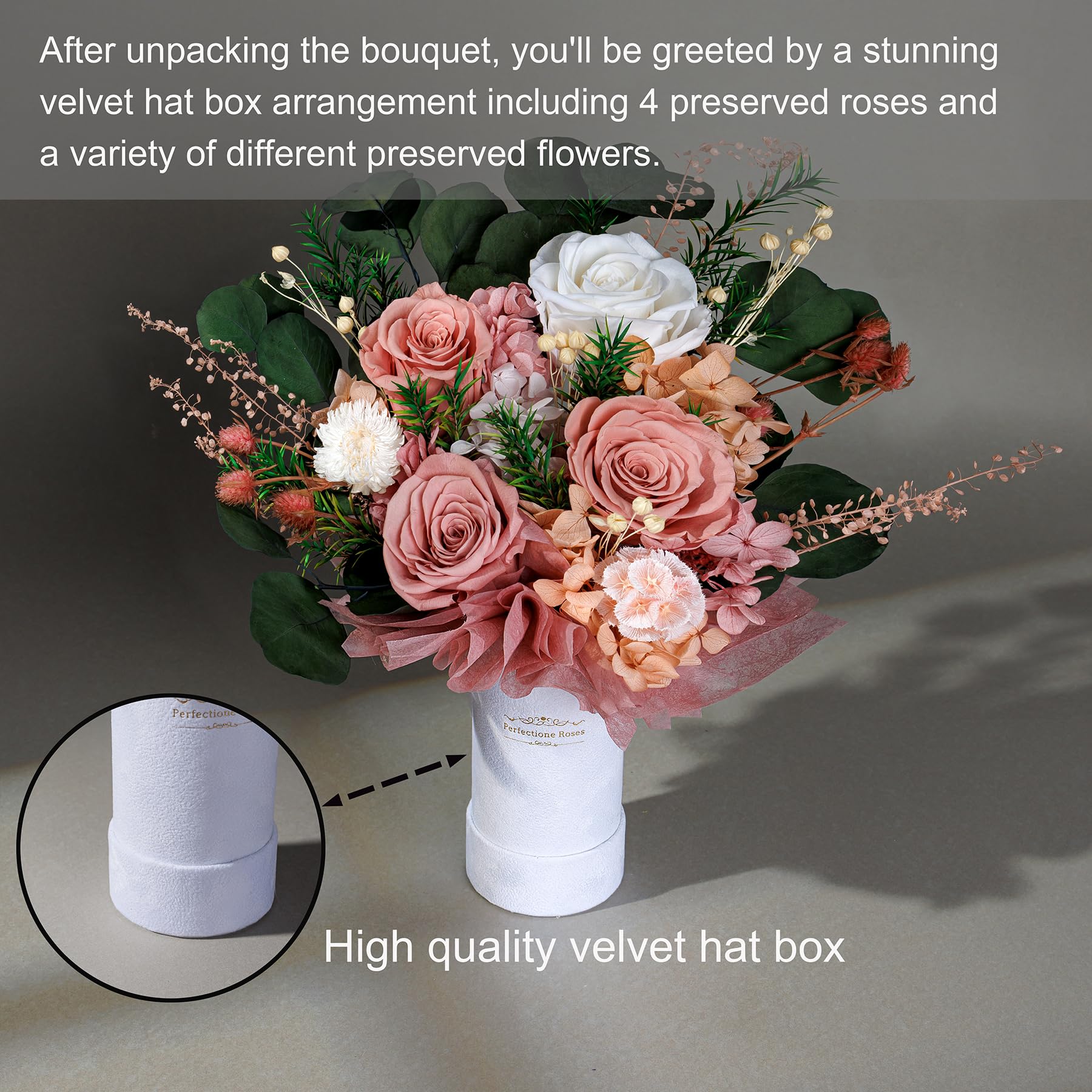 Perfectione Roses dusty-rose-stemmed-display for timeless decor
