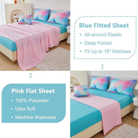 PERFEMET rainbow-ombre pattern enhances the kids' bedroom vibe.