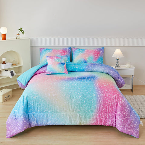 PERFEMET twin comforter features ombre glitter design for magical style.