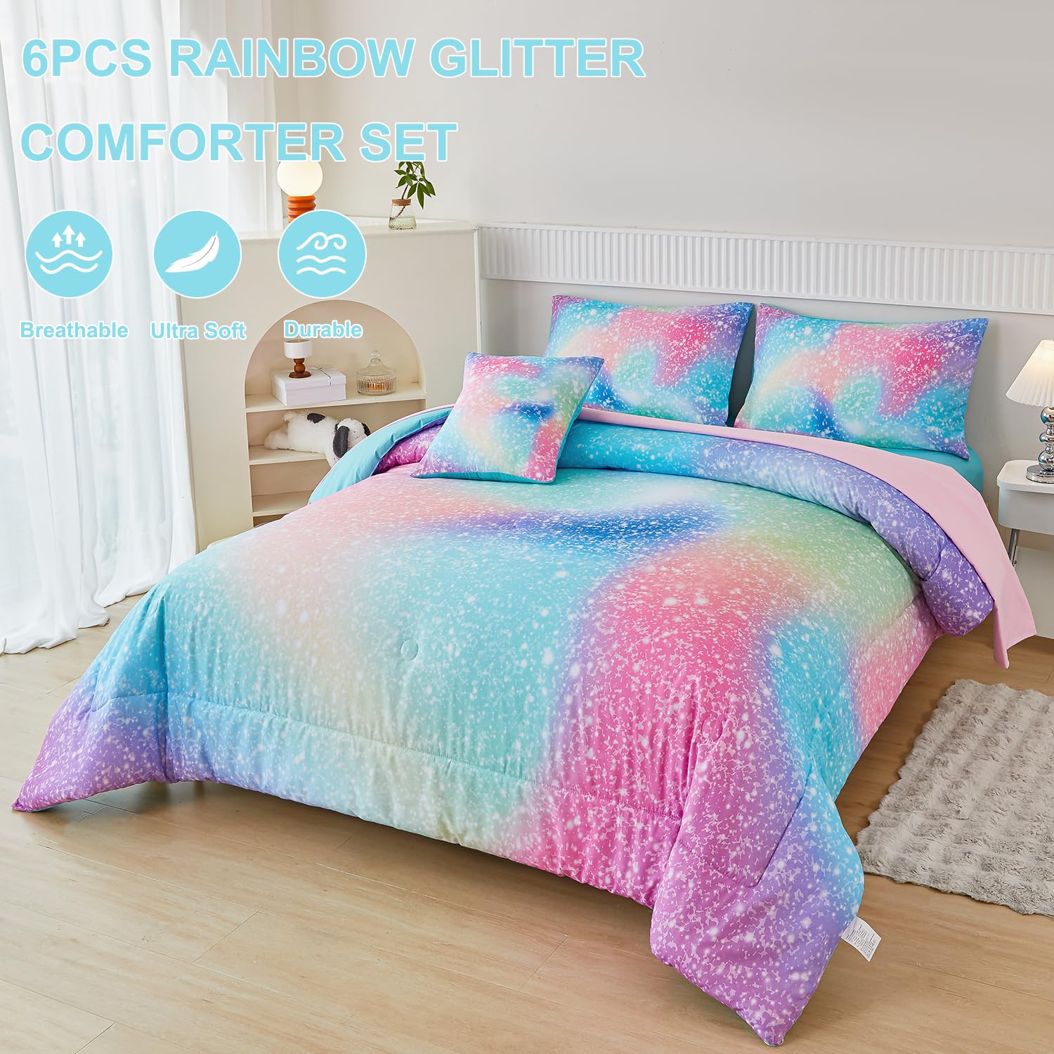 PERFEMET twin fitted sheet in matching colorway for secure fit.