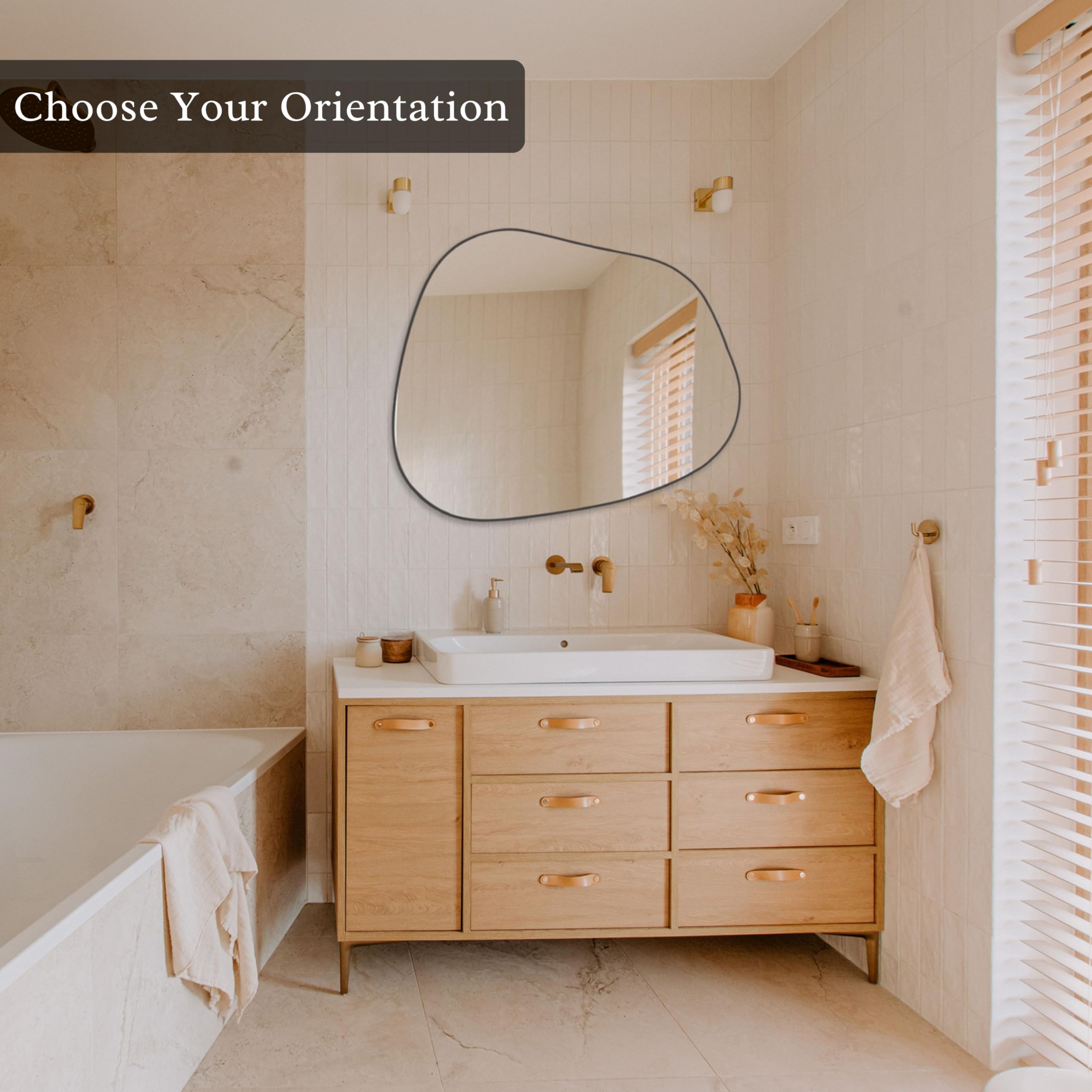 PERFNIQUE asymmetrical mirror decor enhances entryways with a bold focal point