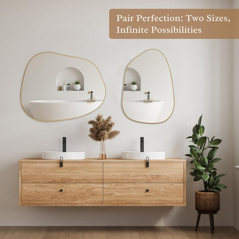 PERFNIQUE bathroom vanity mirror 27x19 fits standard sink areas.