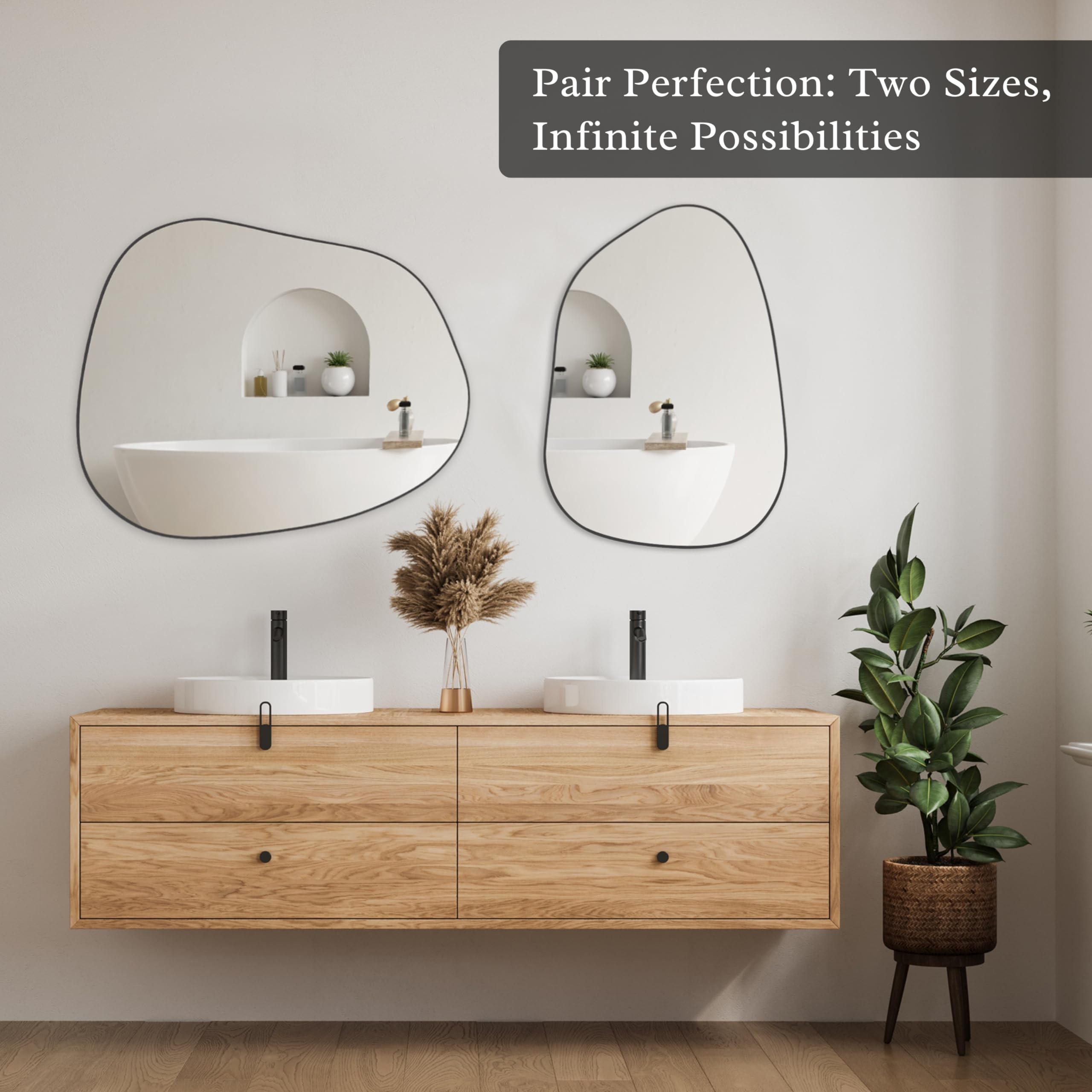 PERFNIQUE 32x24 vanity mirror reflects light and maximizes space