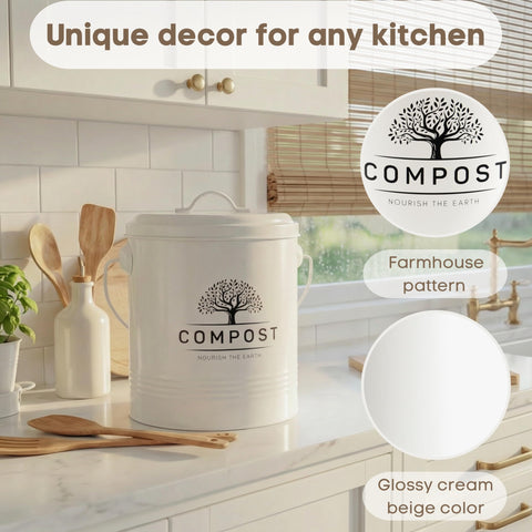 PERFNIQUE cream farmhouse-style bin complements any kitchen.