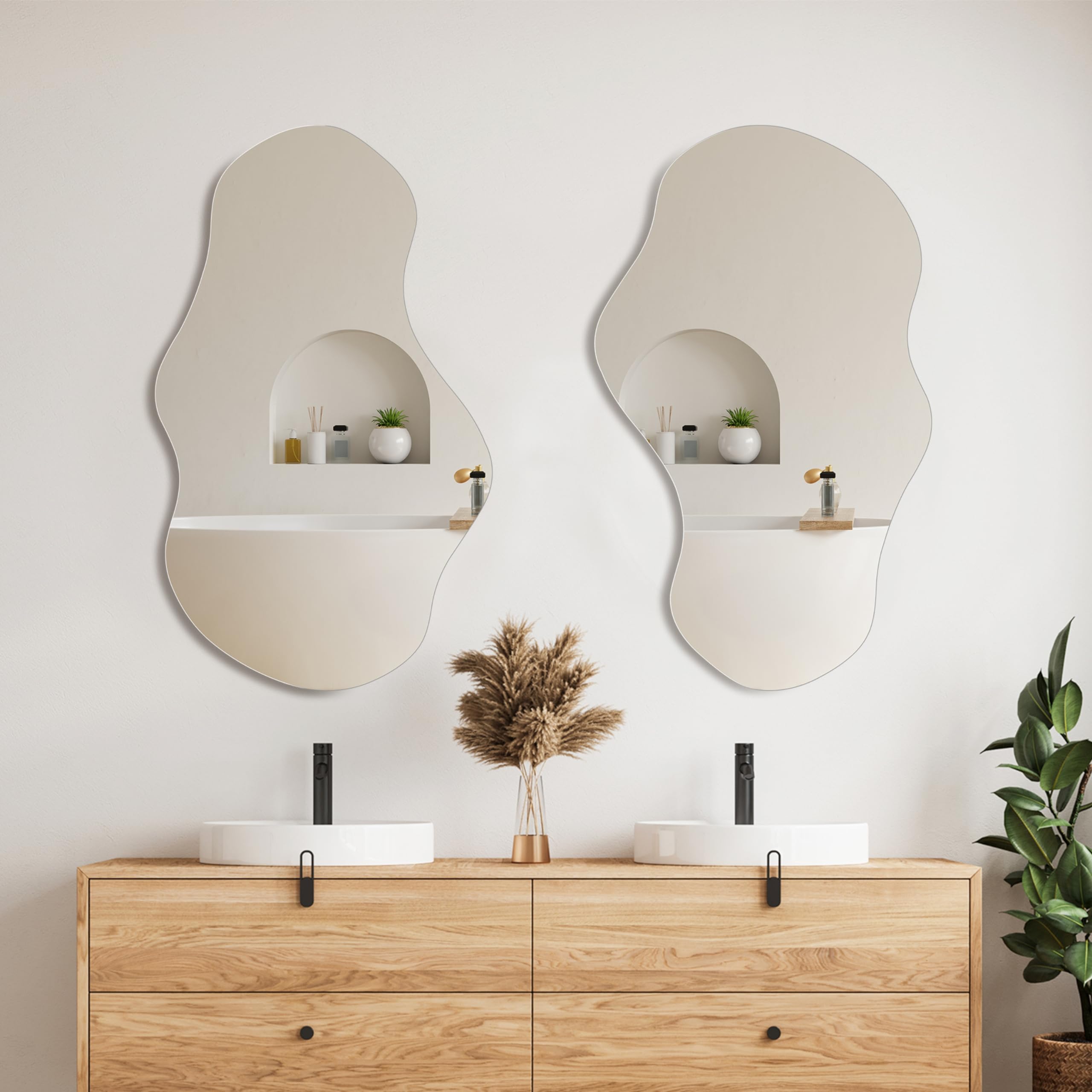 PERFNIQUE dining room decor mirror with irregular shape for character.