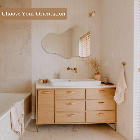 PERFNIQUE entryway wall mirror with cloud design for a welcoming look.