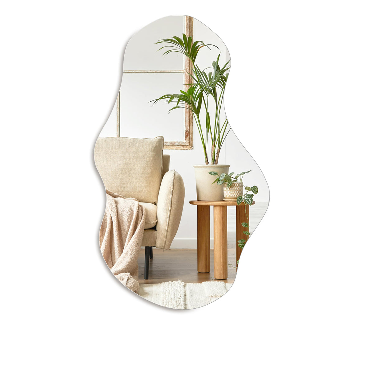 PERFNIQUE irregular wall mirror with cloud design brightens bathrooms and living spaces.
